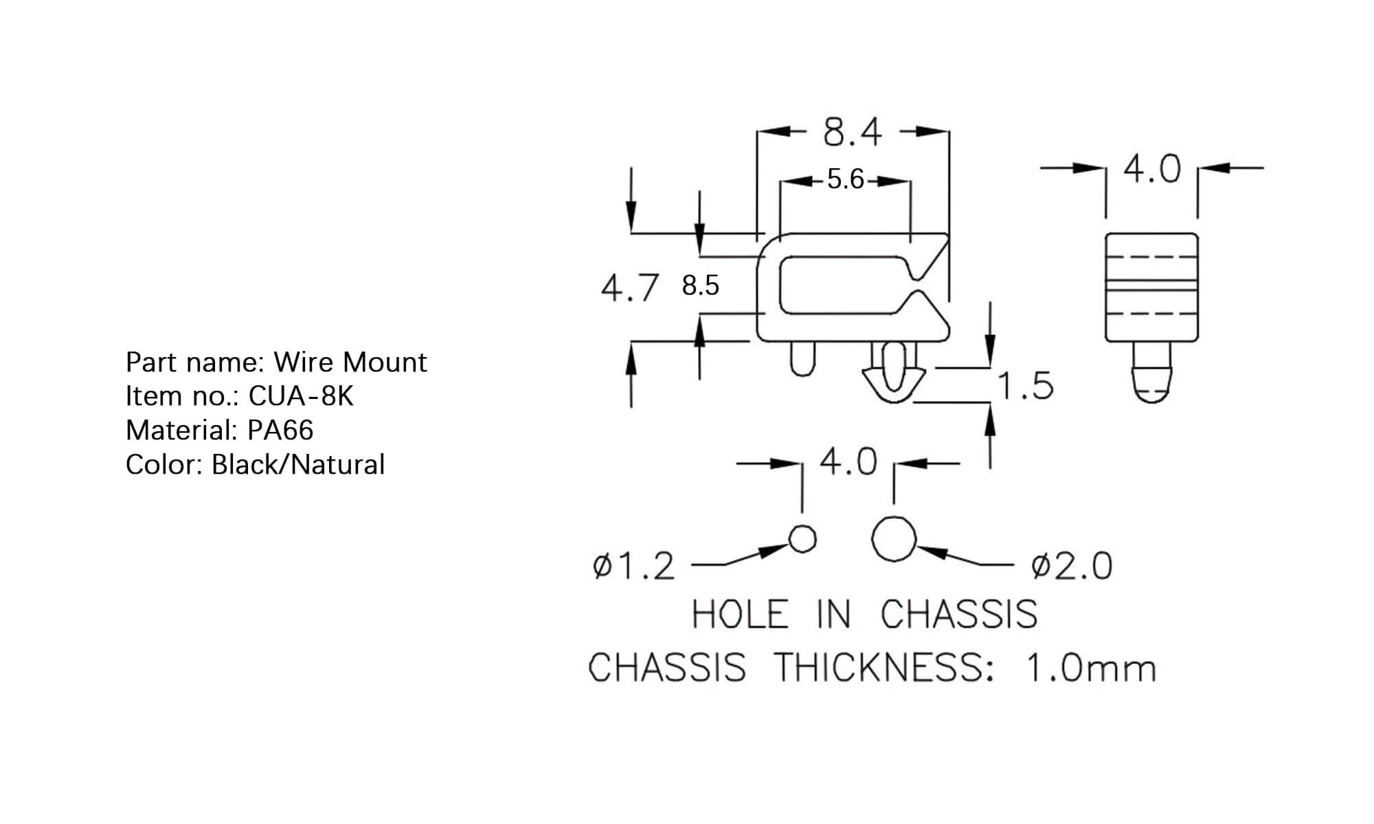 Plastic Wire Mount CUA-8K